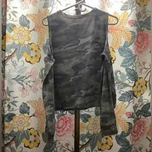 Army print long sleeve shirt